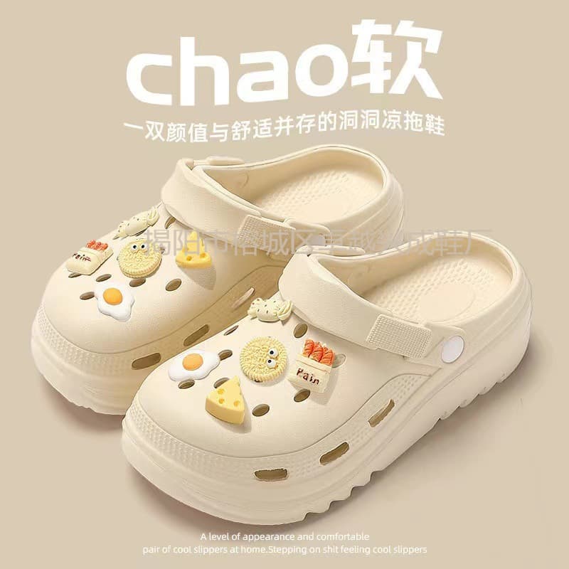Step-in-Feces" Sensation Soft Sole Crocs for Women, Summer Outdoor Wear 2024 New Nurse Durable Comfortable Indoor Sandals for Women