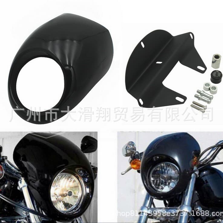 Motorcycle Parts Compatible with Harley 883N XL1200 Retro Modified Headlight Cover Fairing Pig Nose Fairing