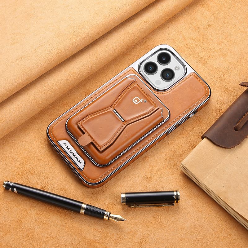 Magnetic Card Holder Stand Case for iPhone 16 Pro Max, Compatible with iPhone 15 Anti-Drop 14 Men 13 Women 12 Leather Cover