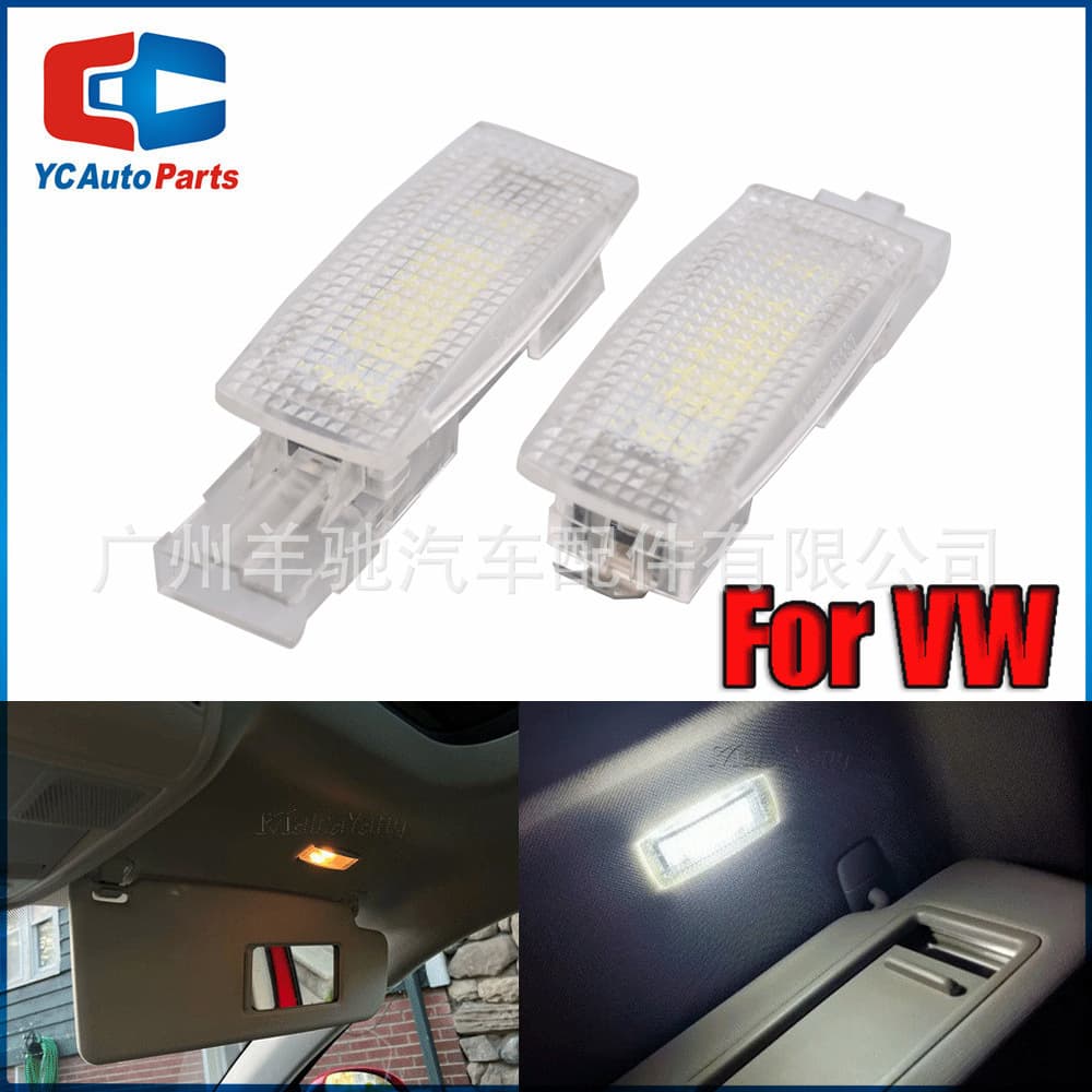 LED Vanity Mirror Light for Volkswagen Golf 4 5 6 7, Passat Door Light, Skoda Car Sun Visor Light