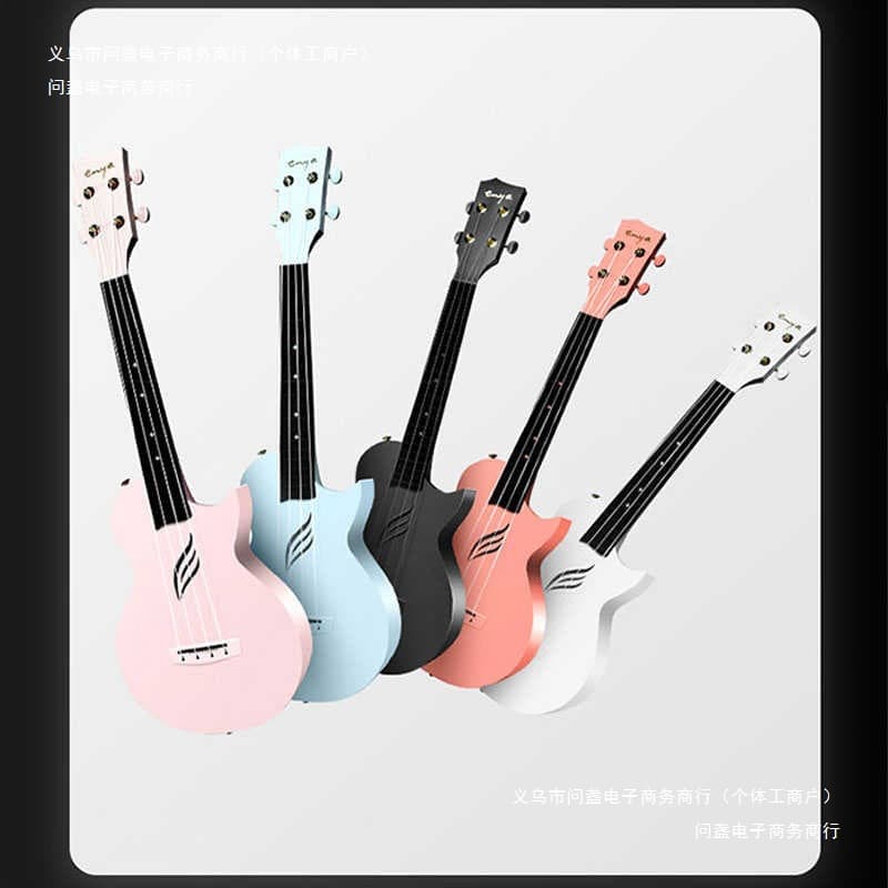 Carbon Fiber Peach Colored 23-inch Enya Ukulele for Male and Female Beginners, Featuring Fish Design