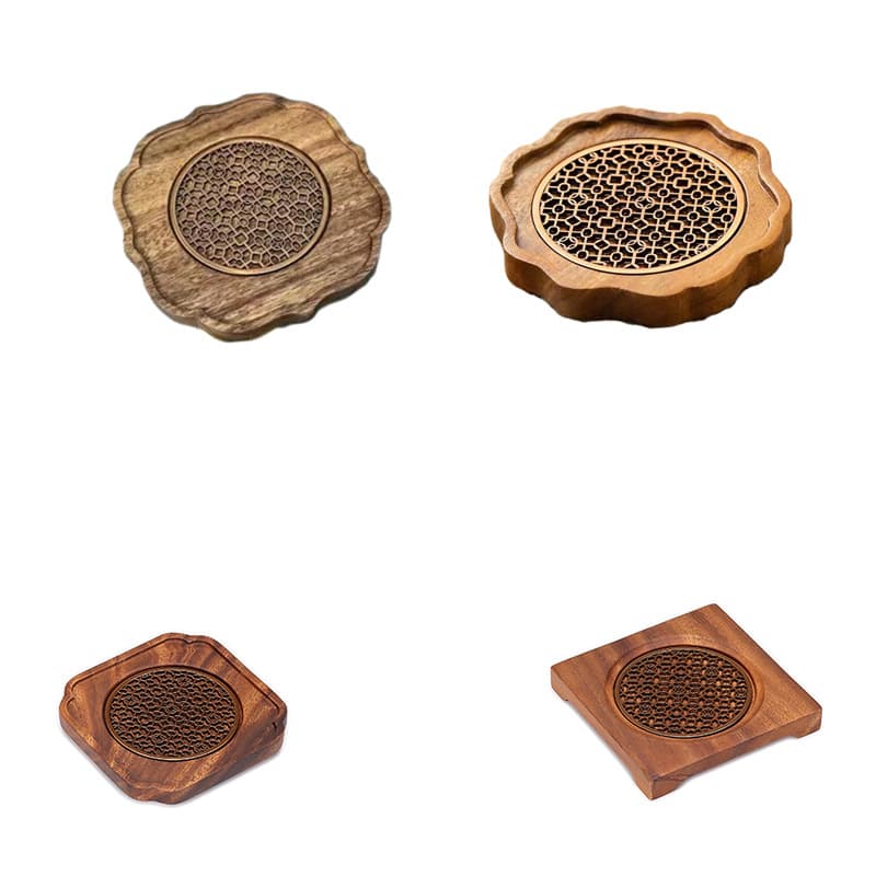 Walnut wood pot stand and holder, dry-brew station for purple clay teapot maintenance, water-storage tea pot base, dry-brew tray coaster decoration