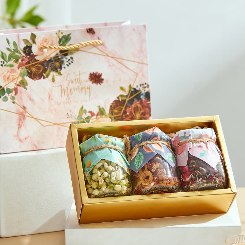 Flower Tea Gift Box Rose Fruit Tea Graduation Gift for Teacher Girlfriend Employee Birthday Small Gift Opening Benefit Souvenir