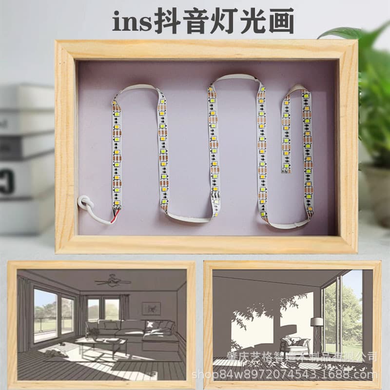 Removable Inner Frame Chunyan Ins Style Light Box Night Light 7-inch A4 A5 Shadow Lamp Gift for Couples Birthday
