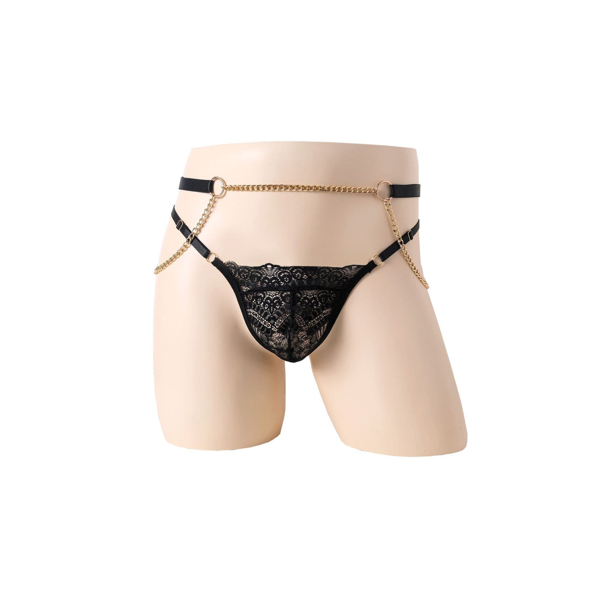 European and American Men's Sexy Lace Adjustable Chain Lingerie Men's Elastic Sexy Underwear Factory Wholesale