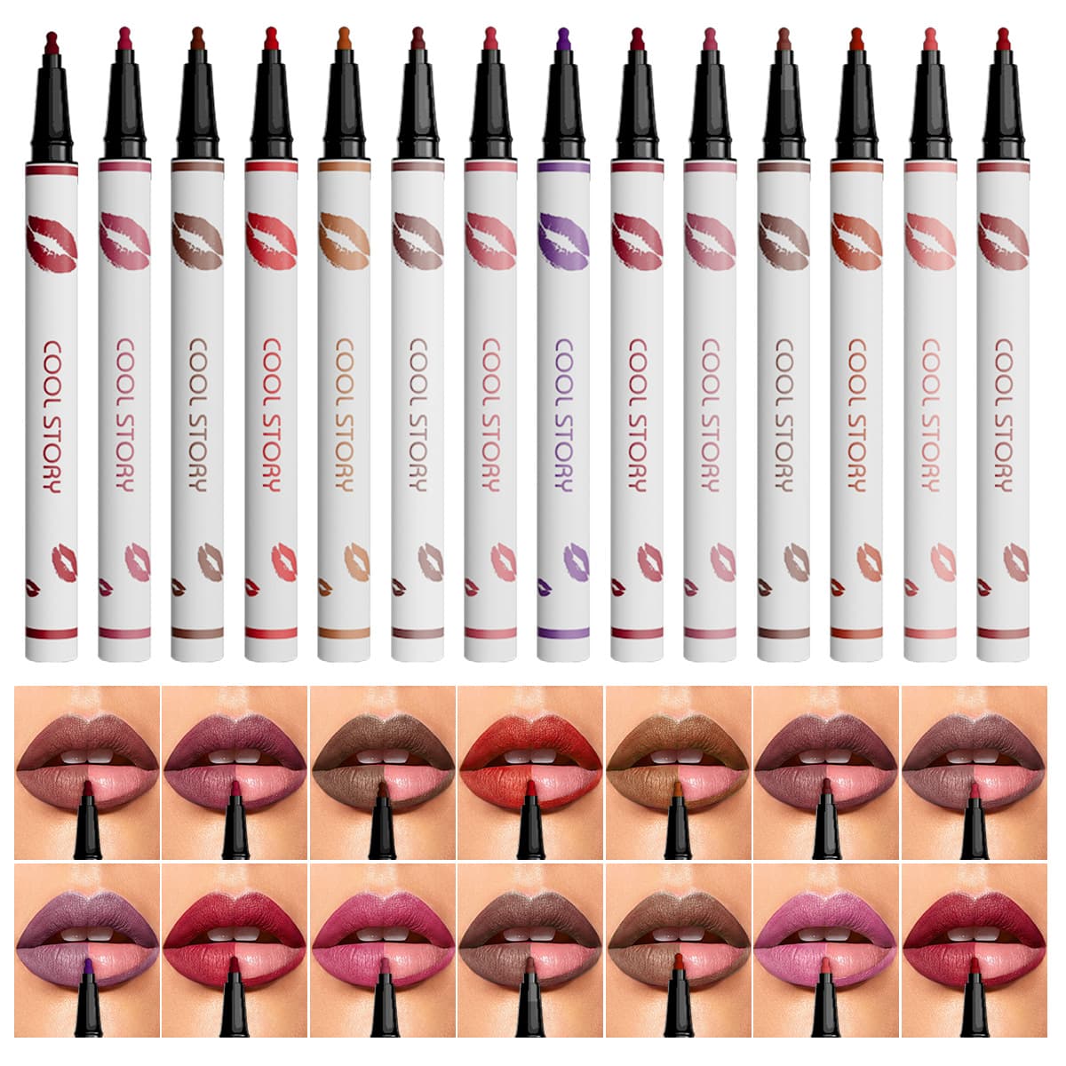 Cross-border Lip Liner Waterproof Quick-drying Long-lasting Matte Liquid Lipstick Pen Color-fixing Lip Gloss Pen Beauty Wholesale