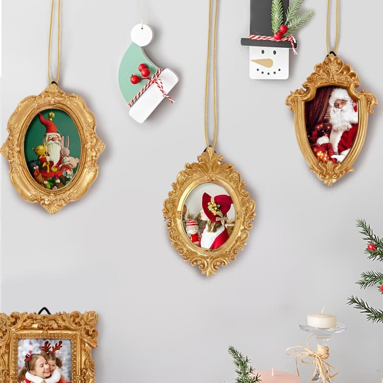 Creative Christmas Tree Home Decoration Hanging Picture Frame Wall Decor 3D Hanging Accessories Photo Storage Christmas Bell Dec