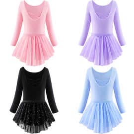 2024 Children's Dance Costume, Girls' Ballet Dress, Sequin Dress, Girls' Long-Sleeve Practice Wear, Children's China Grading Attire