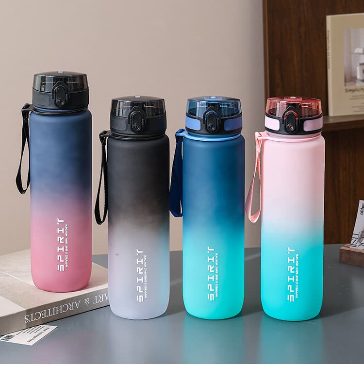 Portable Direct Drinking Cup with Handle, Gradient Large Capacity, Plastic Water Bottle for Men, Women, Students, Fitness, Travel, Stylish Summer Water Jug