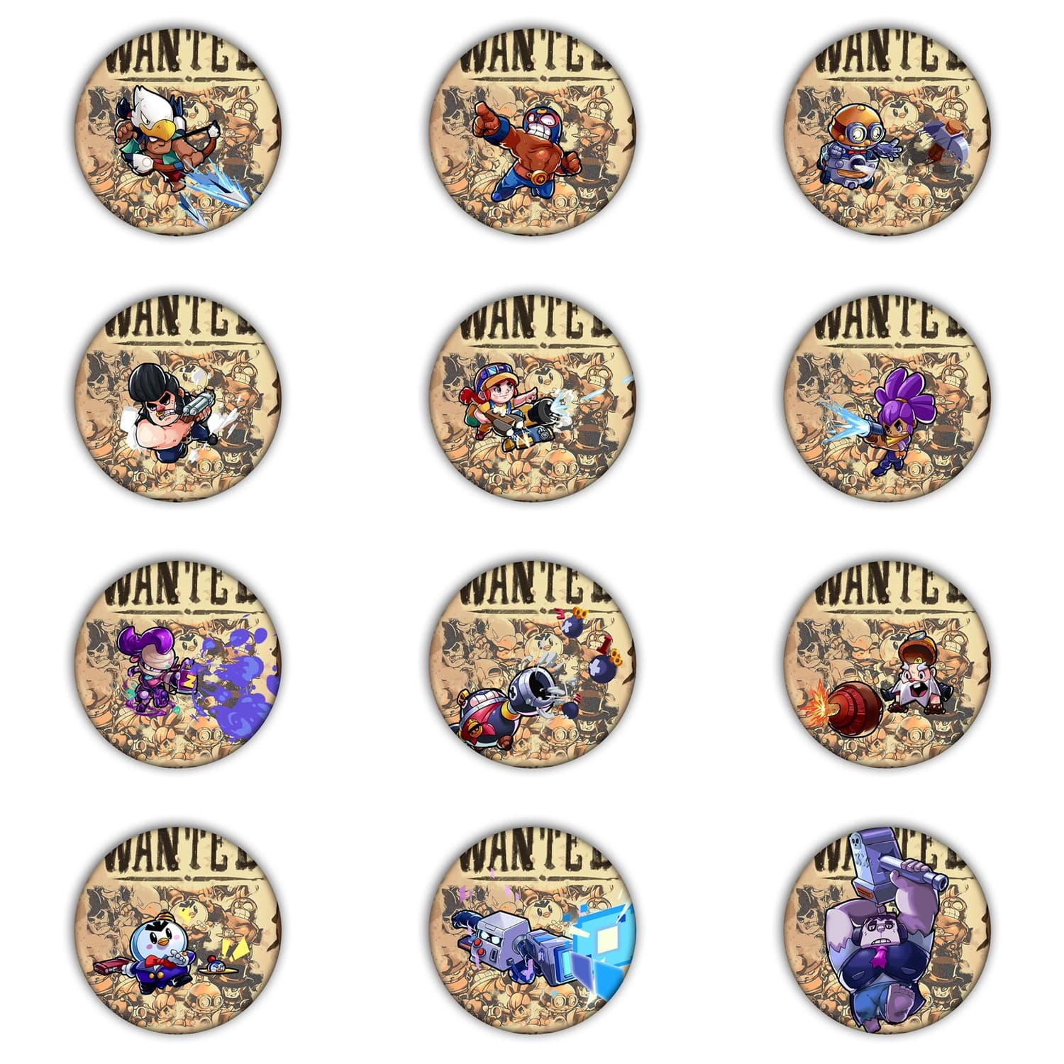 Brawl Stars Tinplate Badge Customized Gift Cross-Border Batch Two-Dimensional Badge