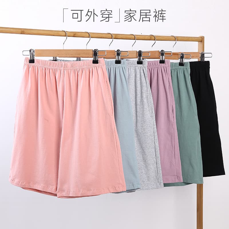 Women's Summer Cotton Bermuda Shorts, Simple Casual Solid Color Plus Size Lycra Cotton, Wearable Outside Home Shorts