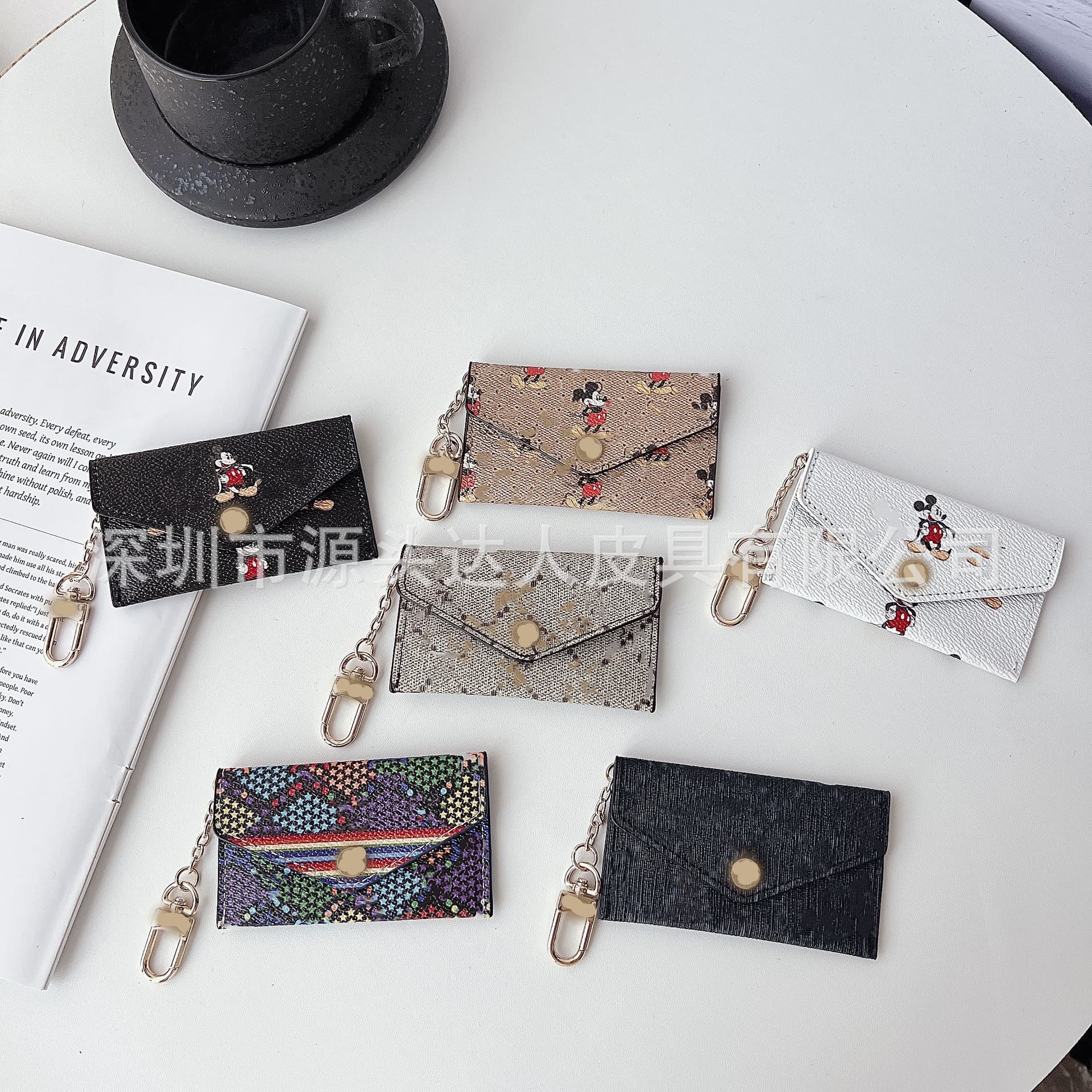 Mini accessory lipstick bag pendant, small bag charm, brand card holder, trendy brand card sleeve, European and American card holder, original leather matching bag