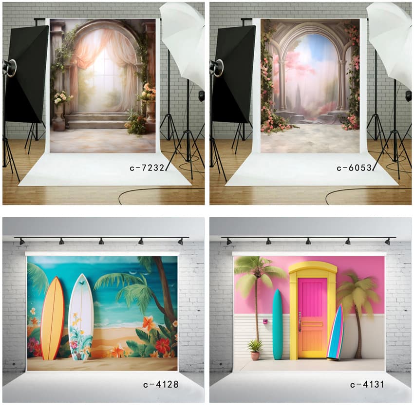 Birthday Wedding Children's Party Background Cloth Photography Banner Vinyl And Cotton Fabric Combined 210x150cm Size