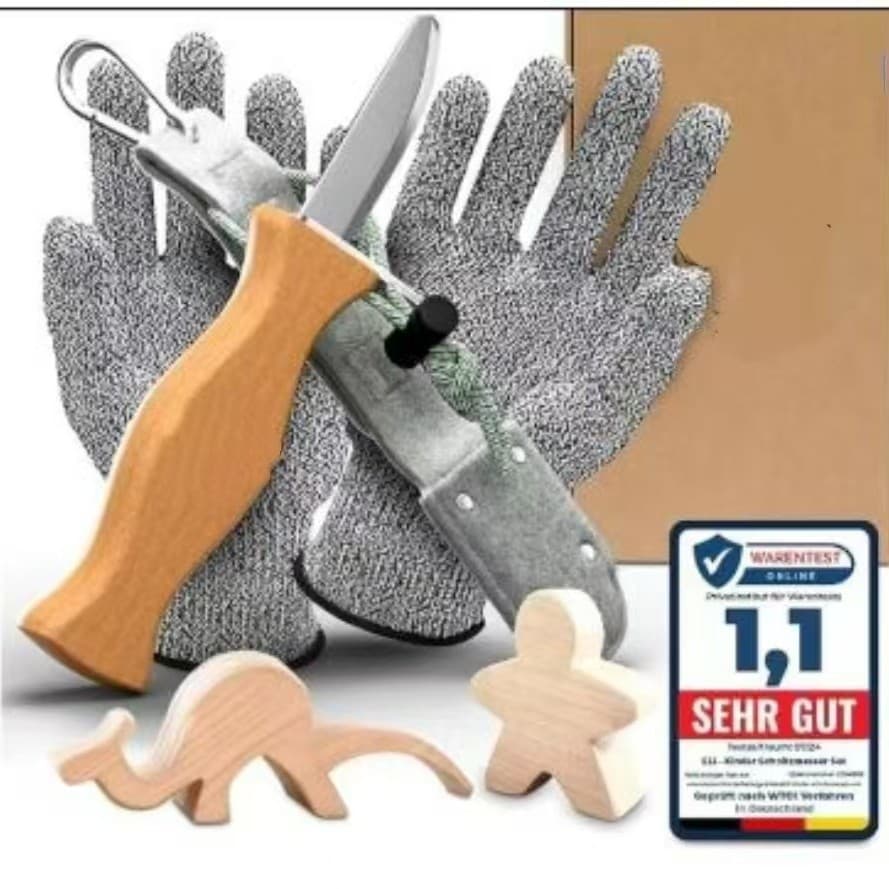 Children's Wood Carving Tool Set Beech Wood DIY Carving Knife Set for Beginners Woodworking Carving Knife Set