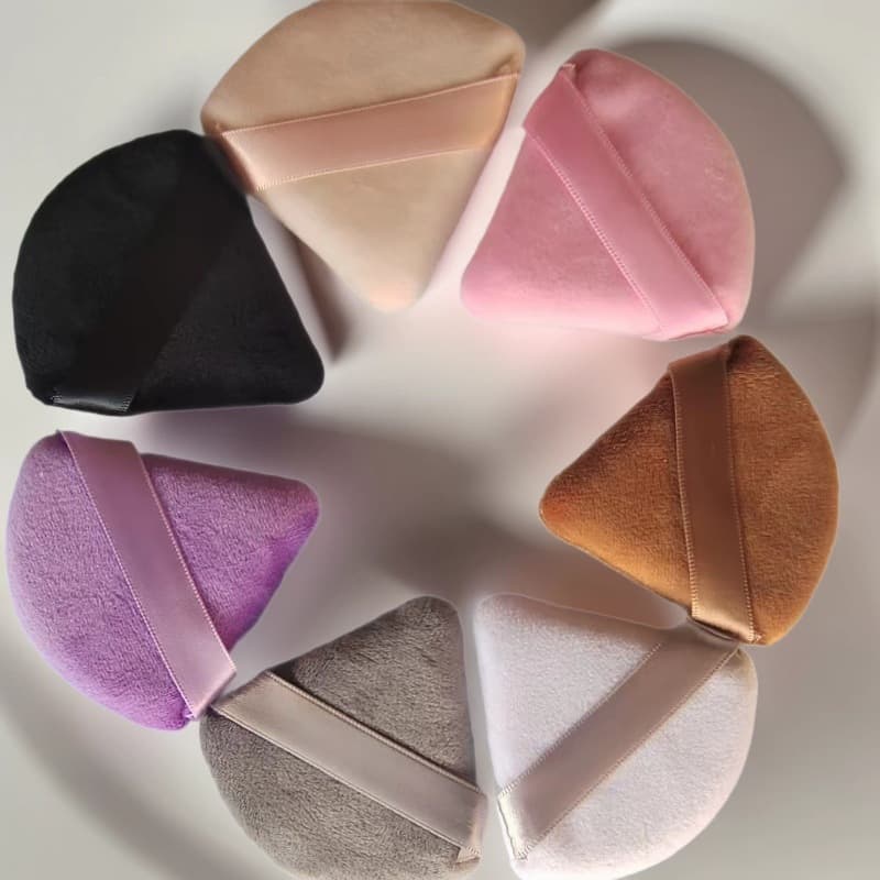 Fan-shaped Powder Puff Crystal Ultra-Soft Triangle Setting Powder Puff Makeup Sponge Loose Powder Puff Cross-border Dry Powder Puff Pure Cotton