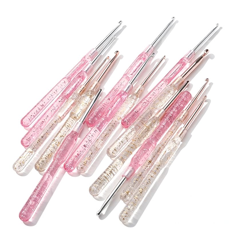 Cross-border supply of transparent crystal crochet beginners' entry-level handmade woolen doll knitting tools single-head crochet set