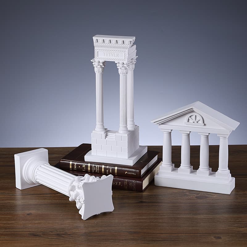 Ancient Greek Thunder Temple Roman Column Model Decoration European Decoration Gypsum Column Sculpture Resin Crafts