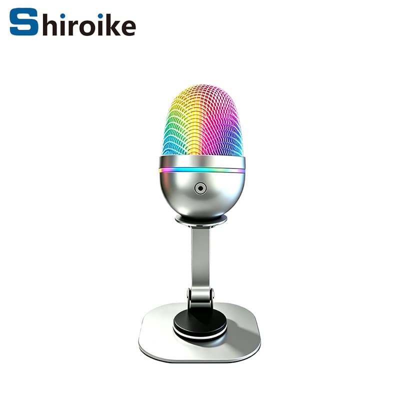 Foreign trade new light microphone live broadcast game karaoke audiobook condenser microphone magnetic suction RGB microphone desktop cool