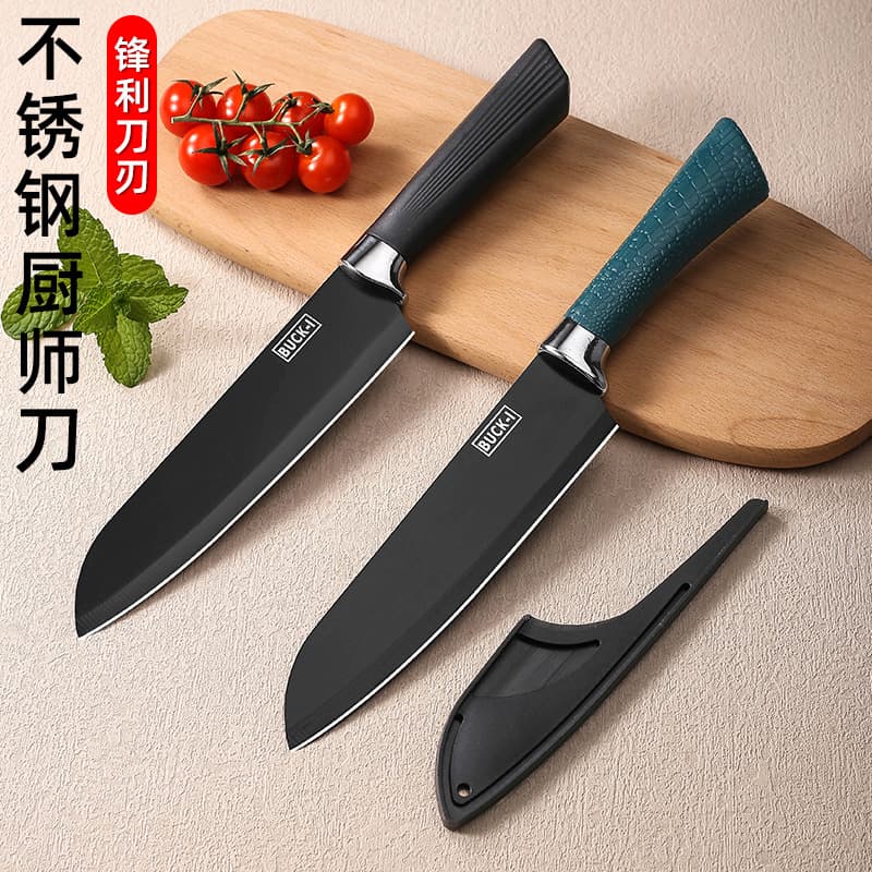 Black Blade Chef Knife Sharp Kitchen Knife Stainless Steel Small Meat Slicer Cutting Meat Blade Handle