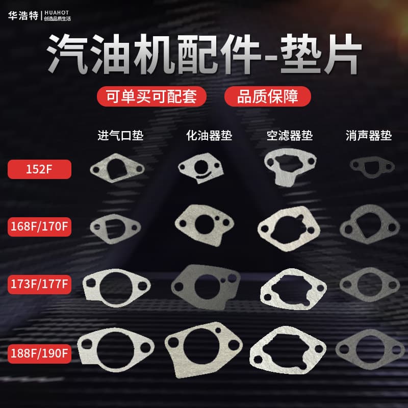 Gasoline generator 168F/188/170/1902-8KW carburetor muffler gasket and air filter gasket universal