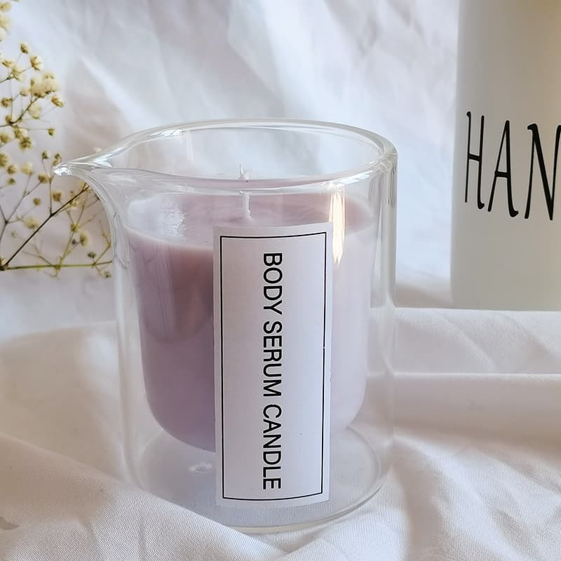Glass Candle Jar Empty Container Low Temperature Candle Vessel Massage Essential Oil Bottle Double Layer Heat Insulation Aromatherapy Double Layer Design