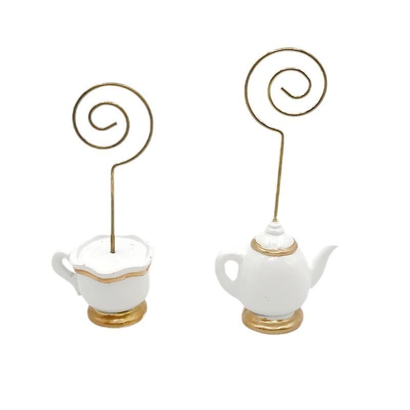 Drop Shipping Gold Foil Teapot Seat Clip Cup Table Clip High-end Wedding Party Decoration Supplies