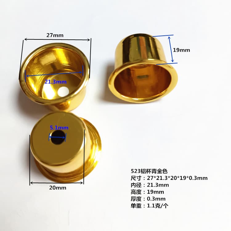 Wholesale Christmas candlestick ornaments with holes, candle cup bases, anodized lapis lazuli gold craft ornaments, aluminum candlestick cups.