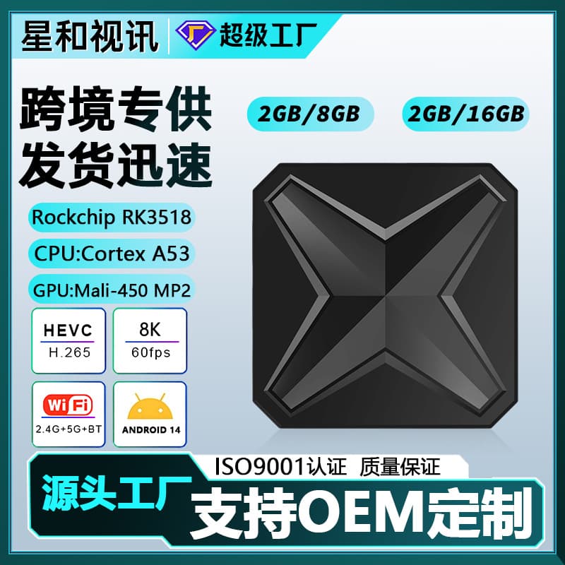 The new Q1mini+ Bluetooth RK3518 Android 14-bit network set-top box features a dual-UI interface system.