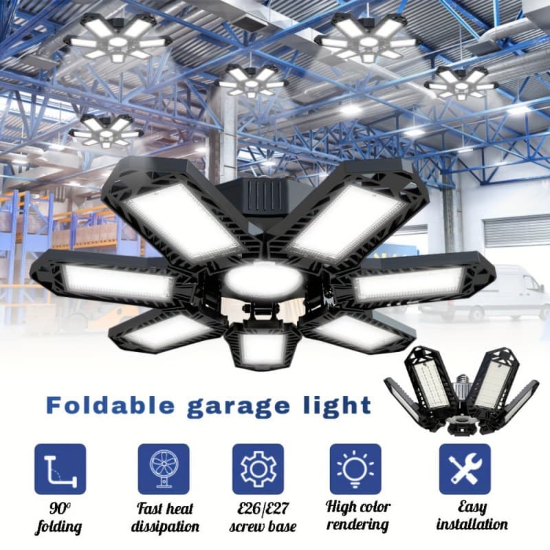 2026 New Cross-Border Dropshipping LED Garage Light 71 Adjustable Panel Deformable Excellent Cross-Border