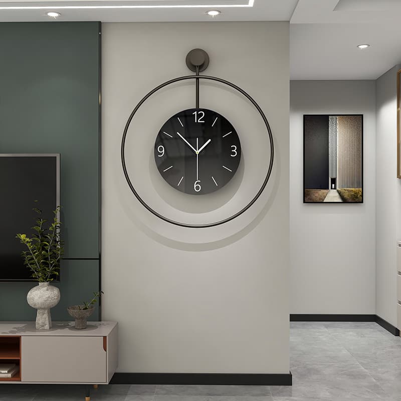 Modern Minimalist Wall Clock, Premium Light Luxury Decorative Clock for Living Room, Silent Wall Clock for Home and Dining Room, No Drilling Required