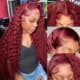 African Women Small Curl Wine Red Wig Machine-Made Lace Long Curly Synthetic Wig Hairpiece Cross-Border Wig
