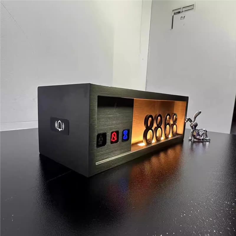 Custom Hotel Door Plates, LED Light-Up Stainless Steel Corner Number Plates with Door Display and Bell for Inns and Clubs