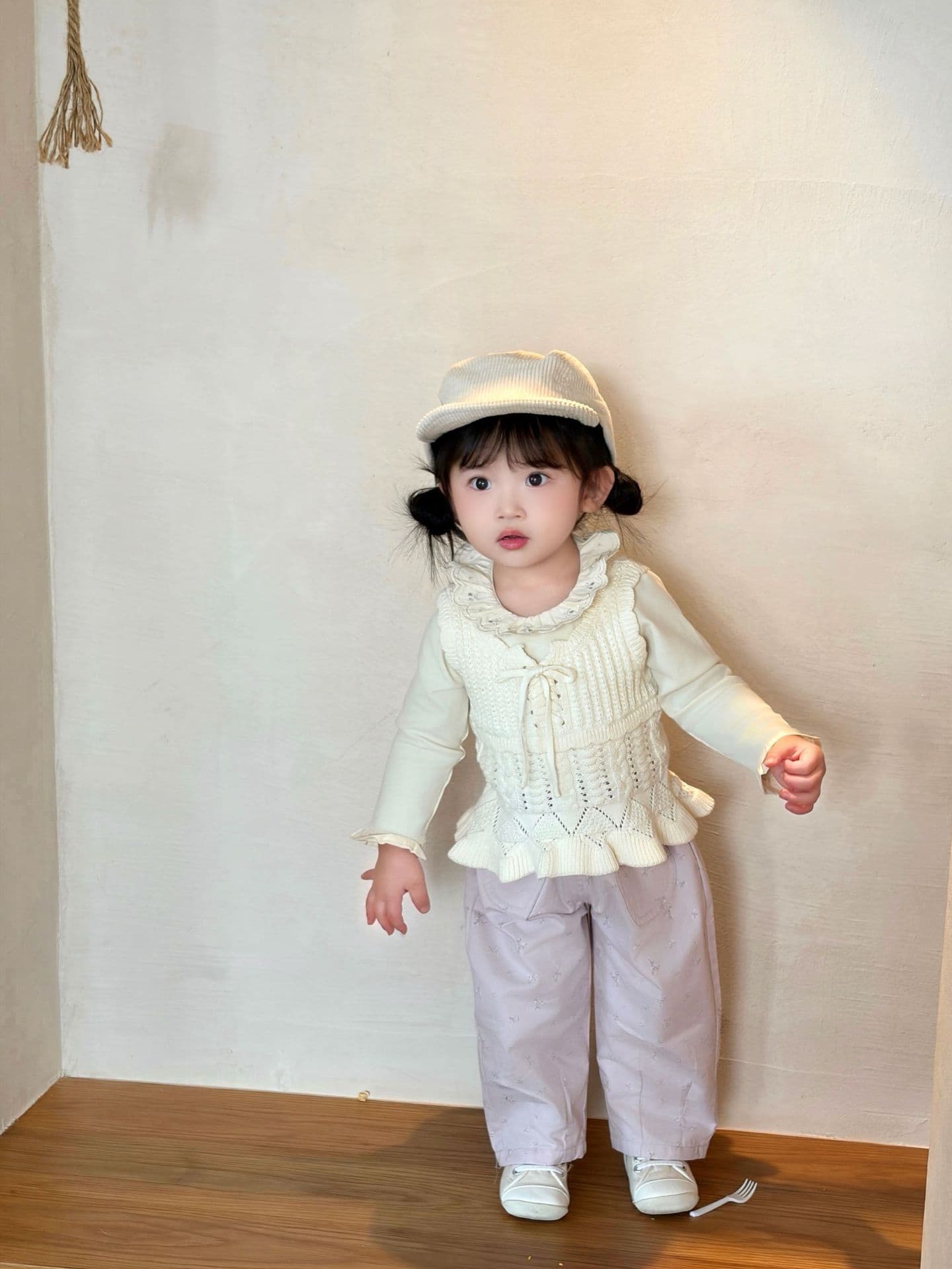 Autumn Winter INS Girls Ruffle Collar Embroidered Base Layer T-Shirt, Baby Girl Ribbed Pullover High Stretch Base Layer Top