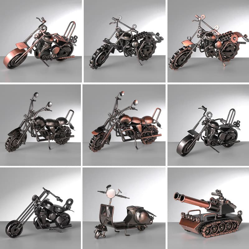 Cross-border hot-selling retro-style iron art model crafts ornaments high-end living room bedroom desktop decorations