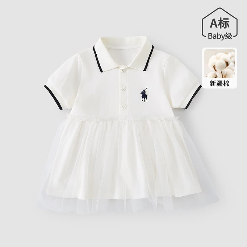Girls' Dress Baby Summer Outfit 2026 New Stylish Infant Princess Dress Summer Children's Cute Polo Dress