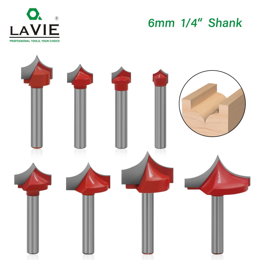 6-Piece Sharp-Nosed Carving Knife Set Woodworking Floral Milling Knife Carving Machine Tool Door Panel Carving Knife