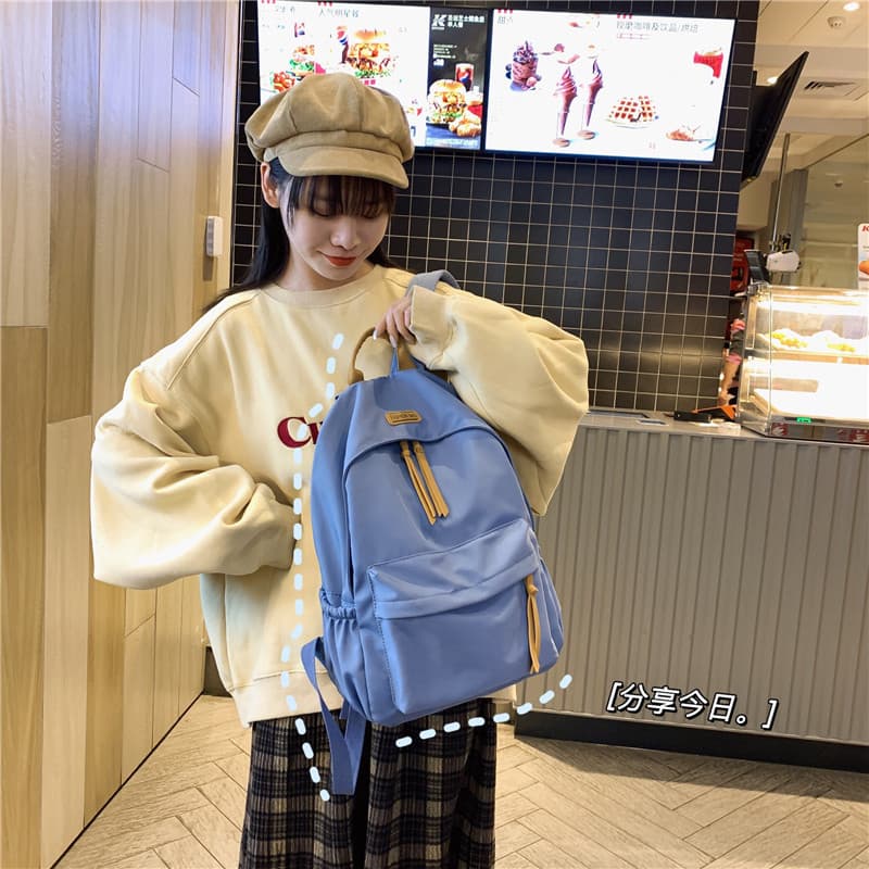Korean Style School Backpack for Girls, Minimalist Middle School College Student Cute Laptop Daypack Travel Backpack, Premium Custom