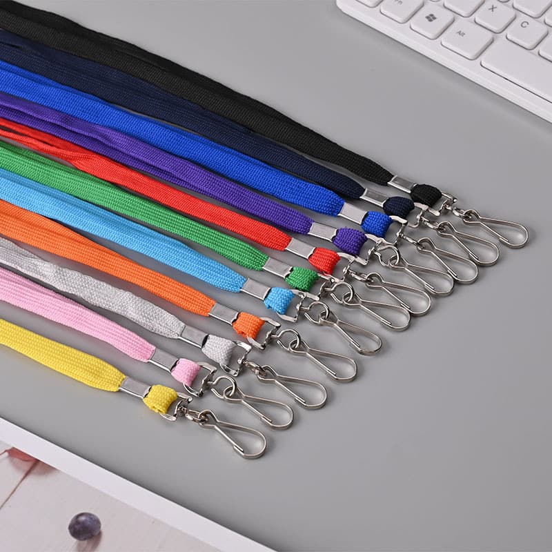 1cm Red Buckle Lanyards, Cotton Ropes, Hollow Cotton Badge Lanyards for Name Tags, Employee ID Cards, Credential Straps