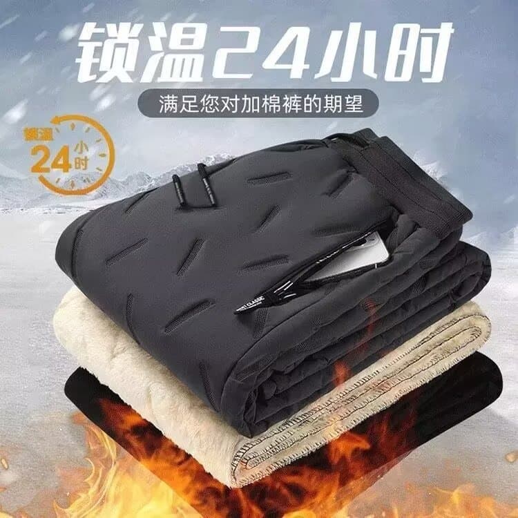 Winter Lamb Fleece Pants Men's Fleece-Lined Warm Casual Sport Long Pants Loose Straight Leg Versatile Large Size Cotton Pants