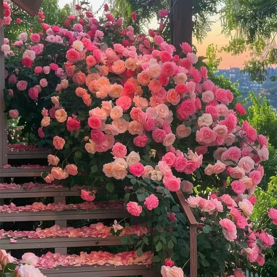 Climbing rose seeds, year-round flowering rose vine seeds, outdoor garden flower seeds