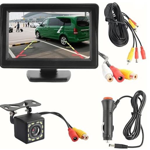 Universal Car Reverse Camera 4.3-inch Desktop HD Vehicle Monitor Folding Rearview Mirror Backup Screen