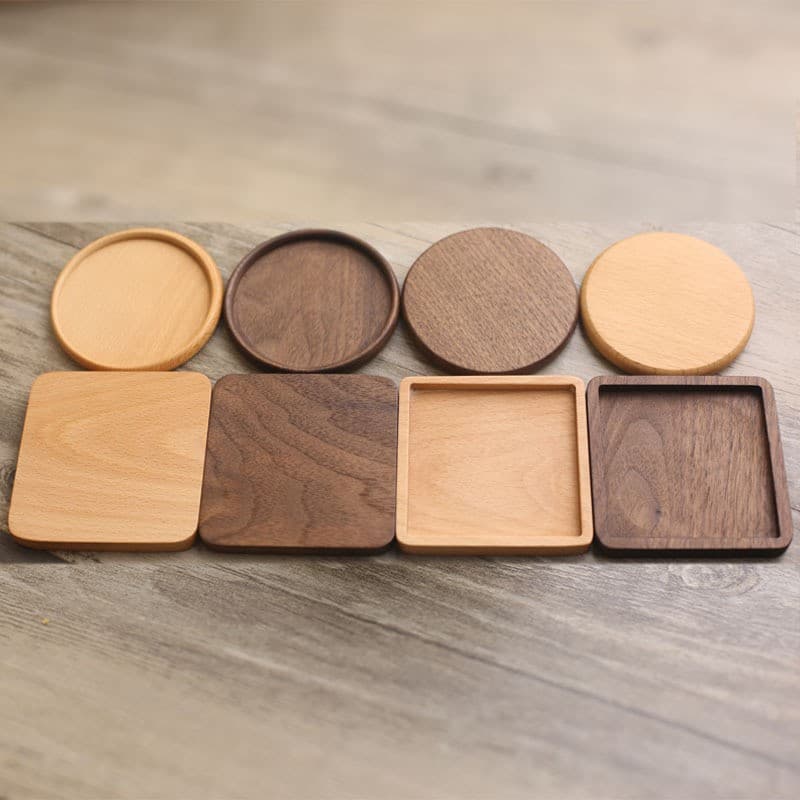 Creative Wooden Coaster Tea Tray Cup Holder Tea Mat Japanese Style Heat Insulation Round Non-Slip Mat Heat Pad