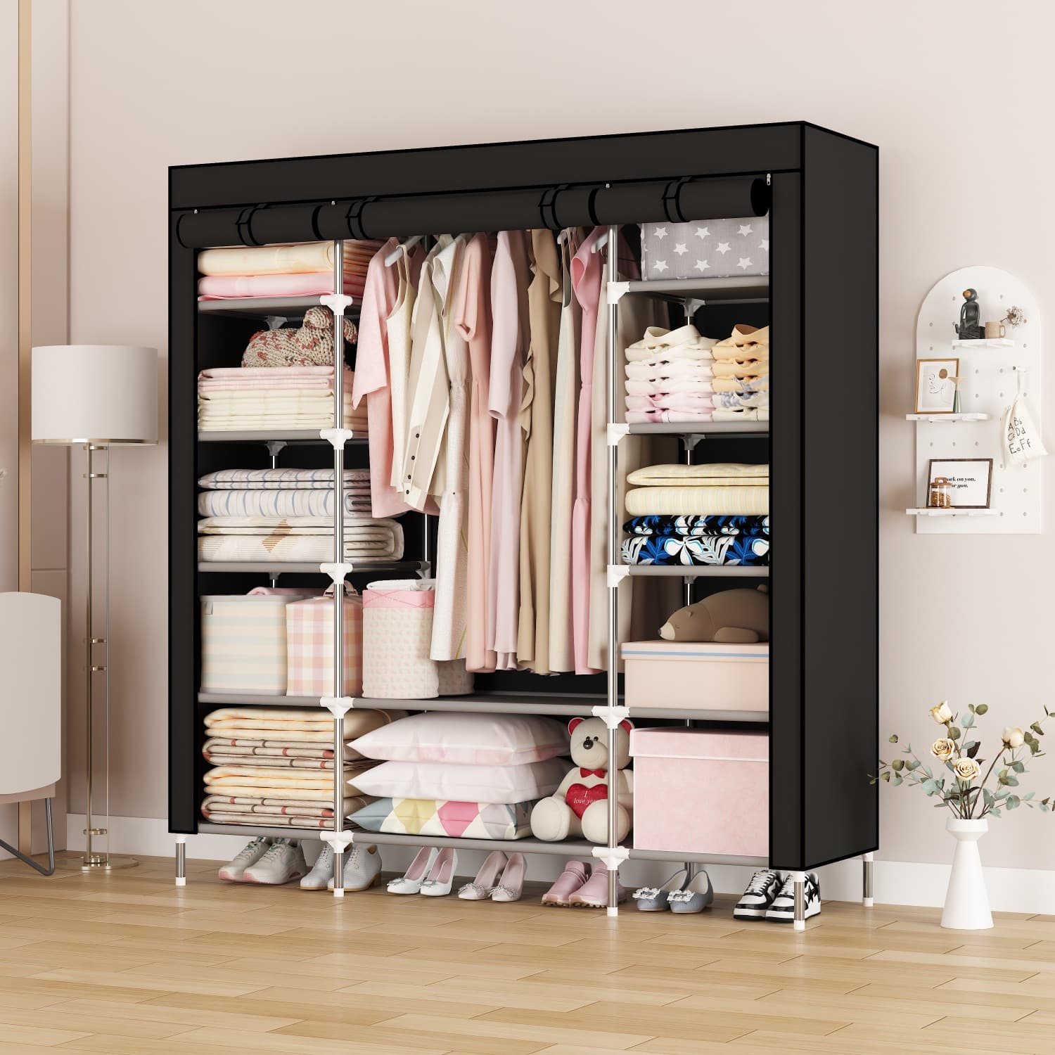 Large Capacity Multi-functional Simple Wardrobe, Easy Assembly, Dustproof Non-woven Fabric Combination Wardrobe, Wholesale Armoire