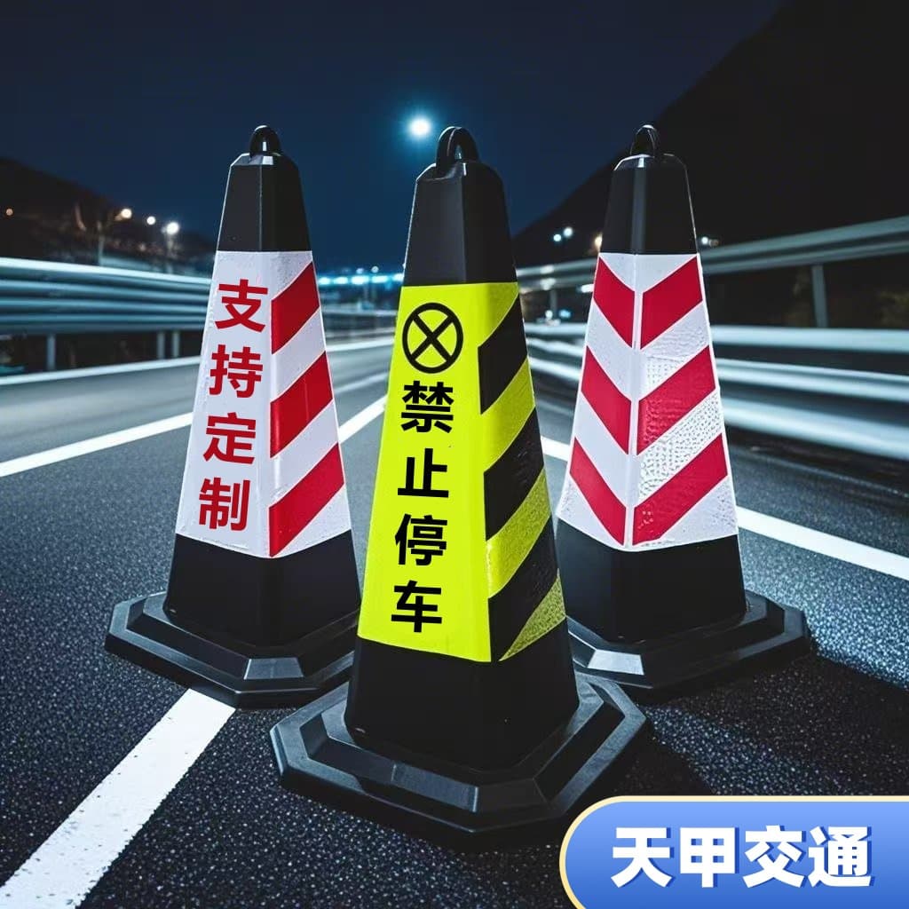 Reflective traffic cones, traffic cones, road barriers, parking space bollards, no-parking signs, rubber safety triangles
