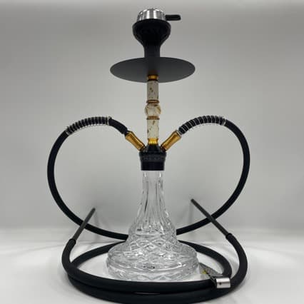 Cross-border Supply Arabic Hookah New Medium Aluminum Double Tube Shisha Aluminum Smoking Pipe