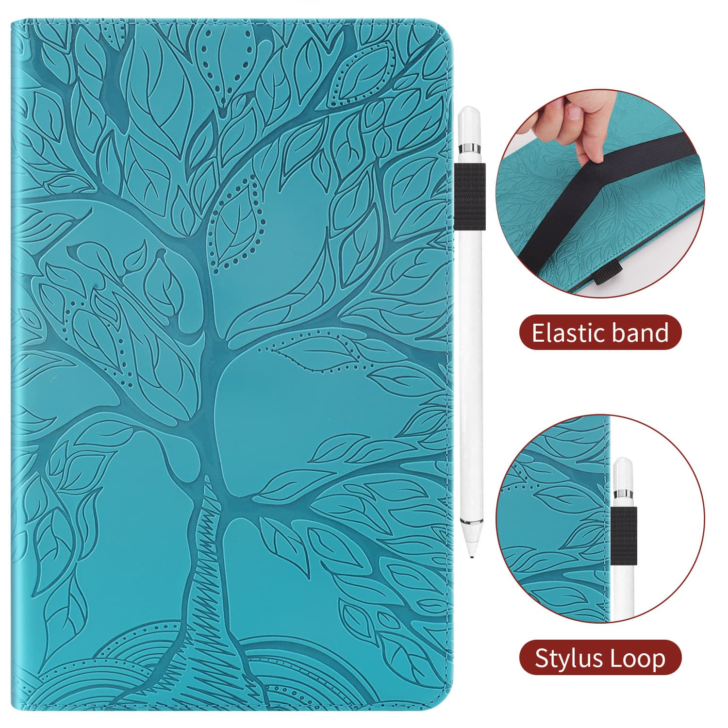 Cross-border applicable Samsung A9 plus pen slot storage tablet case S9FE flip cover P610 flip cover embossed leather case