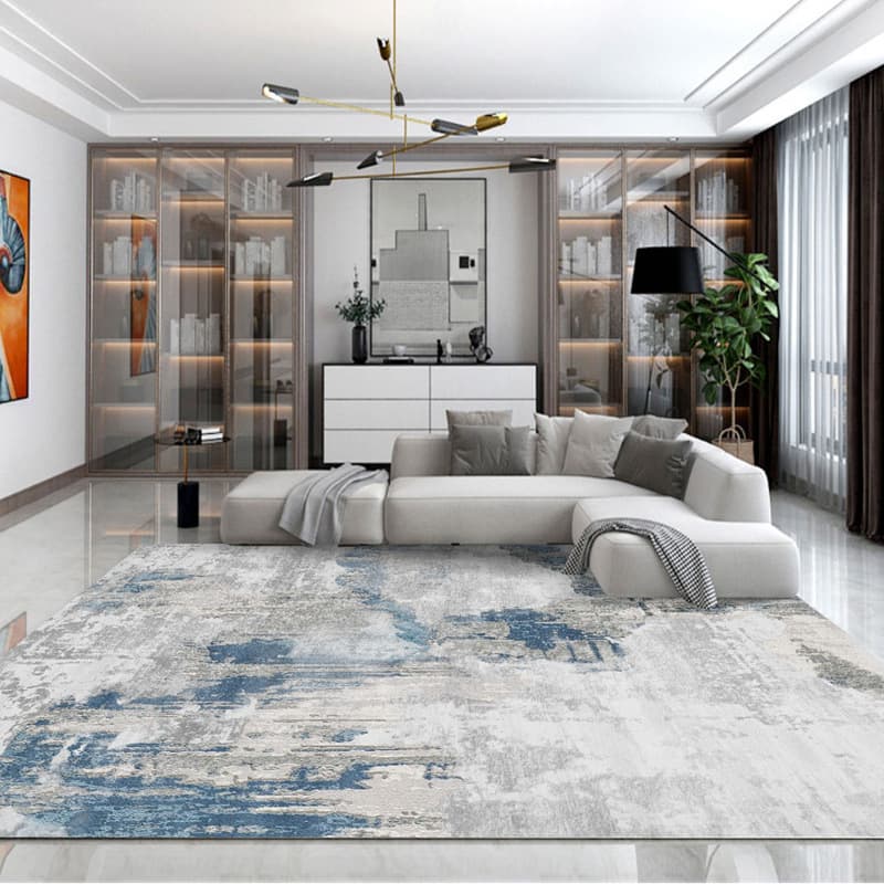 Turkish Carpet Living Room Stain-Resistant Easy Care Faux Cashmere Carpet Sofa Mat Simple Bedroom Rug Full Coverage