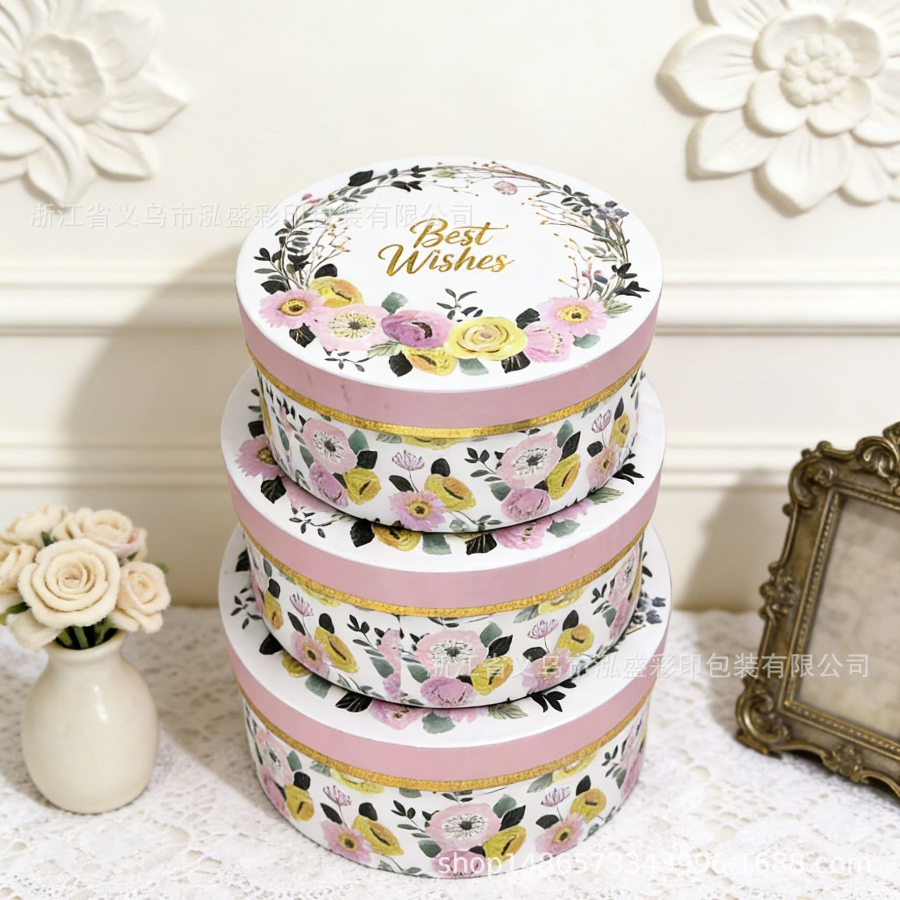 Lid and base gift box, high-end packaging box, round souvenir, birthday gift box, lid and base flip-top box, leather wholesale