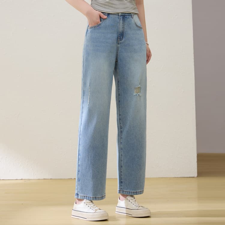 Vintage Ripped Ankle Cigarette Pants - Xianlixiu Plus Size Women's Fashionable Slimming Jeans for Summer New Arrival