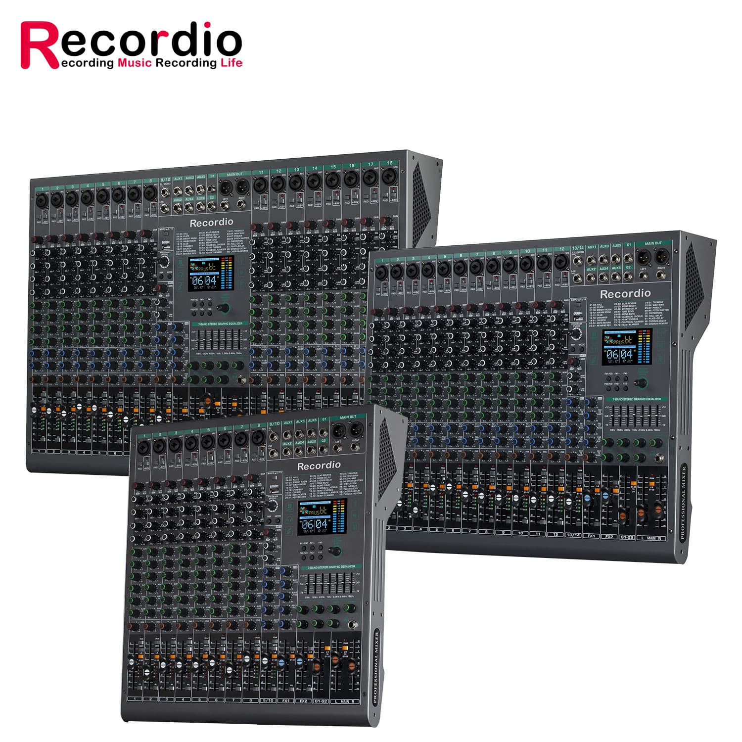 Professional Cross-Border Mixing Console Large Mixer for Stage Performances, Weddings, Conferences, Home Use with Amplifier, Bluetooth, Dual Reverb